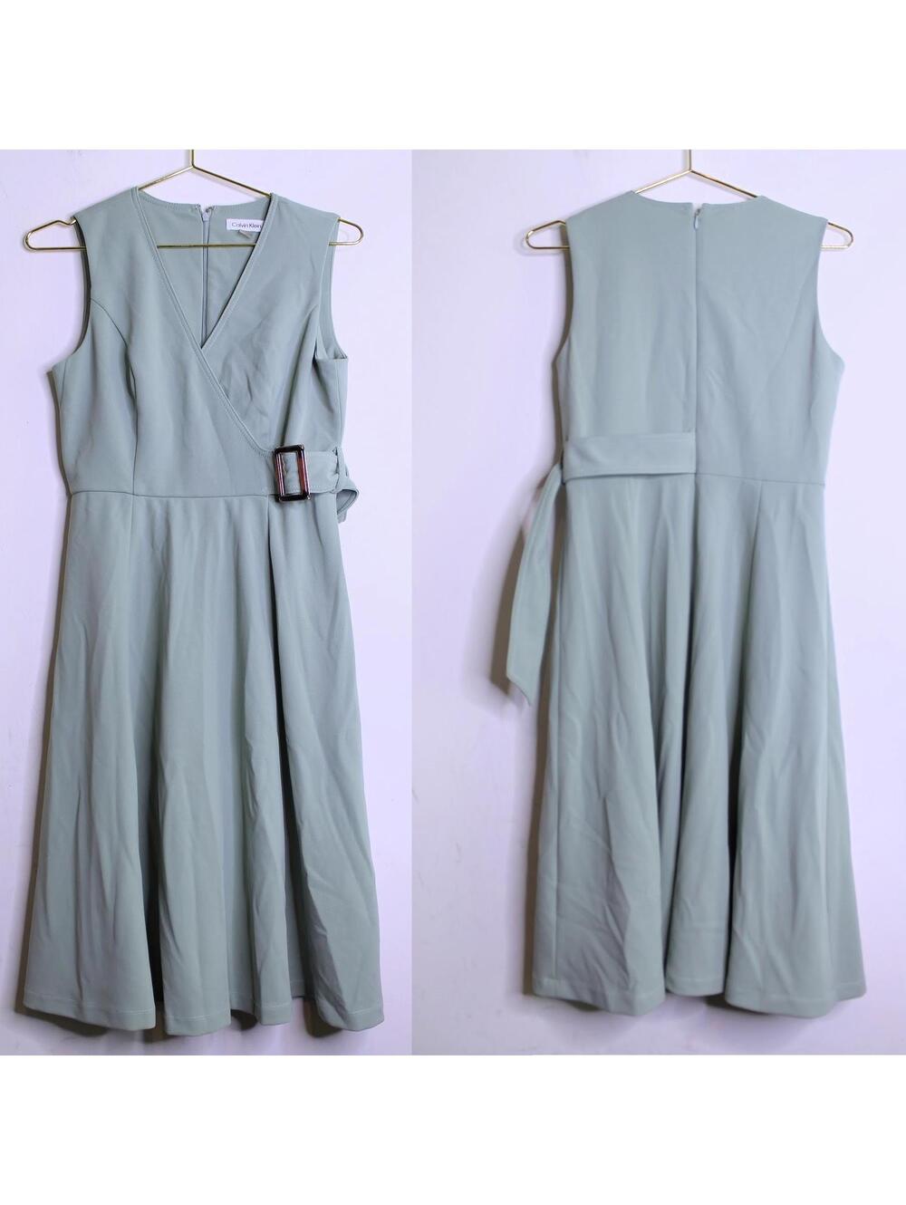 Calvin Klein Seafoam Sleeveless A Line Dress with Belt - 4